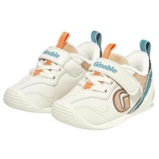 基诺浦机能鞋2024年新冬款加绒男女童鞋2级保暖苗绣步前鞋GB2365