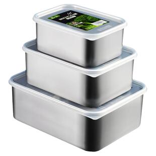 冰箱冷冻肉类专用收纳盒食品级304不锈钢保鲜盒带盖冰鲜冷藏盒子