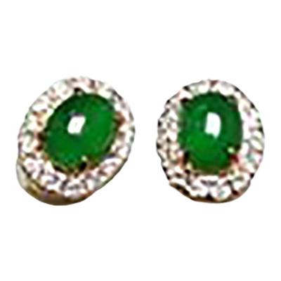 玉髓高冰透种阳绿蛋面小巧百搭女