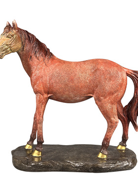 黄铜枣红马摆件铜将军马工艺礼品家居装饰生肖马到成功神驹彩铜马