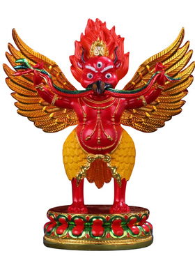 合金彩绘鹏鸟佛像摆件精工