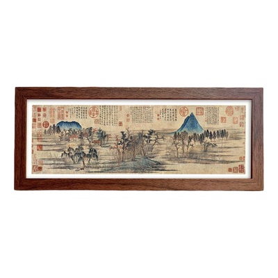 古代名画书法长条相框摆台装饰画