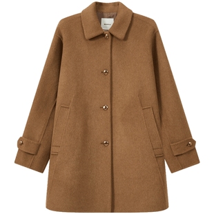 【新品】含绵羊毛BEANPOLE滨波秋冬女士松弛感柔系老钱风手缝大衣