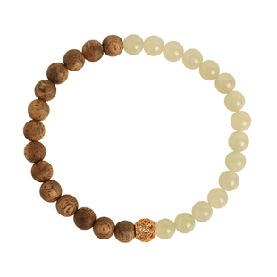 沉水级天然奇楠沉香和田玉白玉手串女士文玩檀香情绪稳定国风手链