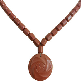 韩国麦饭石项链药石能量保健富贵园抗疲劳颈椎痛竹节链吊坠多选