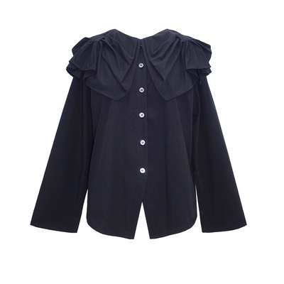 原创甜美可爱双蝴蝶大翻领衬衫