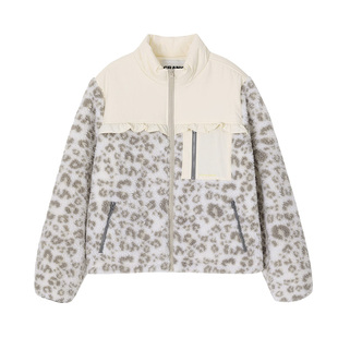 CRANK 25冬新款拼接豹纹摇粒绒外套 5号店韩国设计师品牌代购