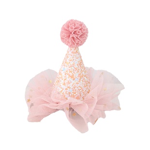ins韩版周岁儿童生日帽满月百天小宝宝发带小皇冠女宝公主帽头饰