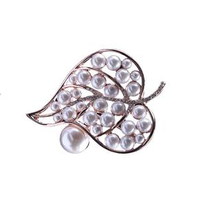 法国IDee毛衣链潮流长款时尚项链女轻奢小众设计感叶子珍珠配饰品