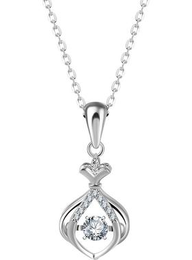 老银匠s925纯银余生项链女款跳动的心送女友生日礼物小鱼银锁骨链