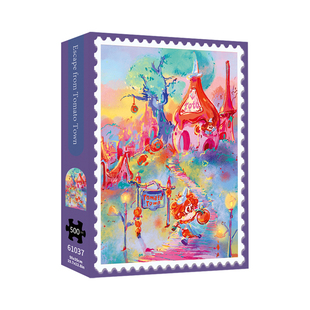 TKX《番茄镇的晨光》500片成人版拼图丝绒工艺分包益智玩具50*35