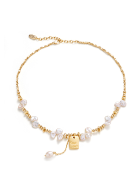 王玉雯同款 Amber Lollipop珍珠项链女花瓣巴洛克吊坠锁骨链颈链