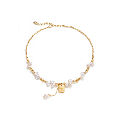 安铂洛利淡水珍珠花瓣项链女