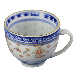 景德镇高温陶瓷功夫茶具青花玲珑加彩描金耳杯莲子茶盅咖啡杯茶杯