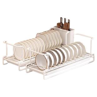 厨房抽拉碗碟收纳架橱柜内放碗拉篮抽屉式碗盘盘子置物架沥水架子