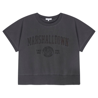 GLOBAL WORK T恤女25夏季新款拼接设计感印花宽松短袖上衣581155