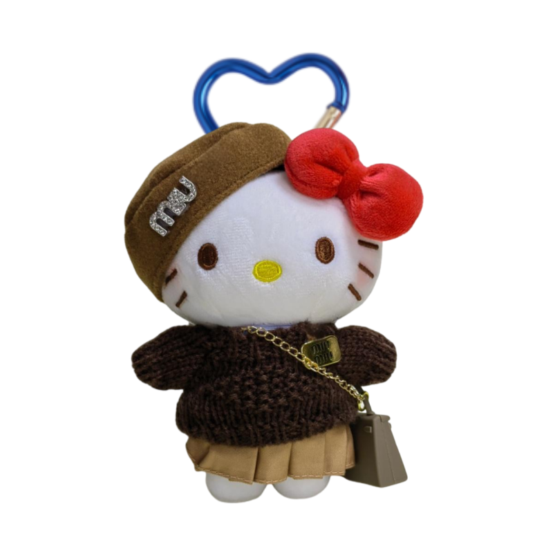 正版HelloKitty猫焦糖栗子毛绒包挂件可爱公仔钥匙扣挂饰礼物饰品