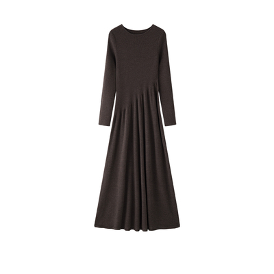 可机洗可烘干羊毛斜裁百褶连衣裙