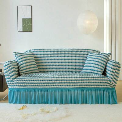 组合L型沙发套全包北欧泡泡纱风沙北欧防滑发套贵妃罩沙发垫位