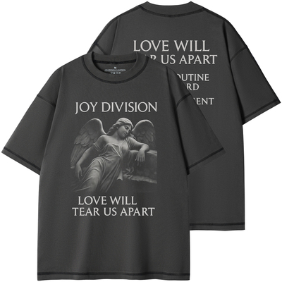 JOY DIVISION乐队复古美式街头设计感圆领宽松纯棉摇滚短袖T恤