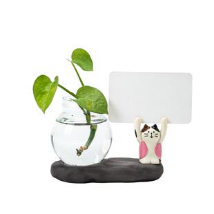 举牌小猪ins网红加油励志小摆件治愈系便签桌面水培摆件装饰花瓶