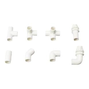PVC塑料水管16mm 3分接头配件直接三通弯头45度弯头内外牙4变3分