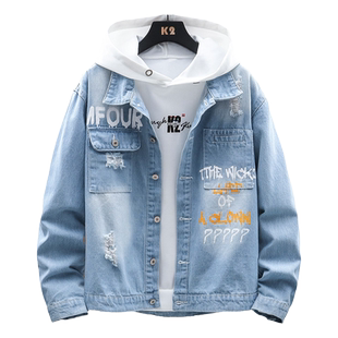 青少年牛仔外套男春秋款初中高中学生帅气春装男装2026年新款潮流