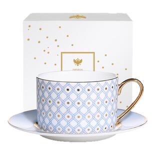 俄皇LOMONOSOV骨瓷欧式高档精致咖啡杯碟STAR蓝色系列下午茶茶具