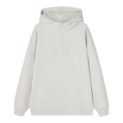 Gap男女装LOGO半高领连帽卫衣