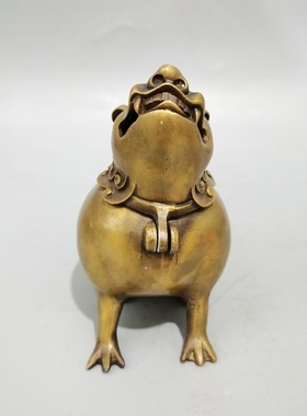 纯铜仿古朝天吼神兽茶道望工艺品家居貔貅香炉吼古玩摆件饰品天