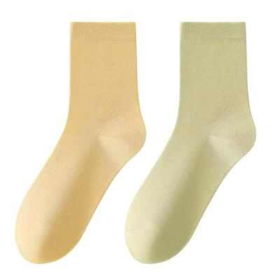 100%纯棉春夏款透气防臭中筒袜