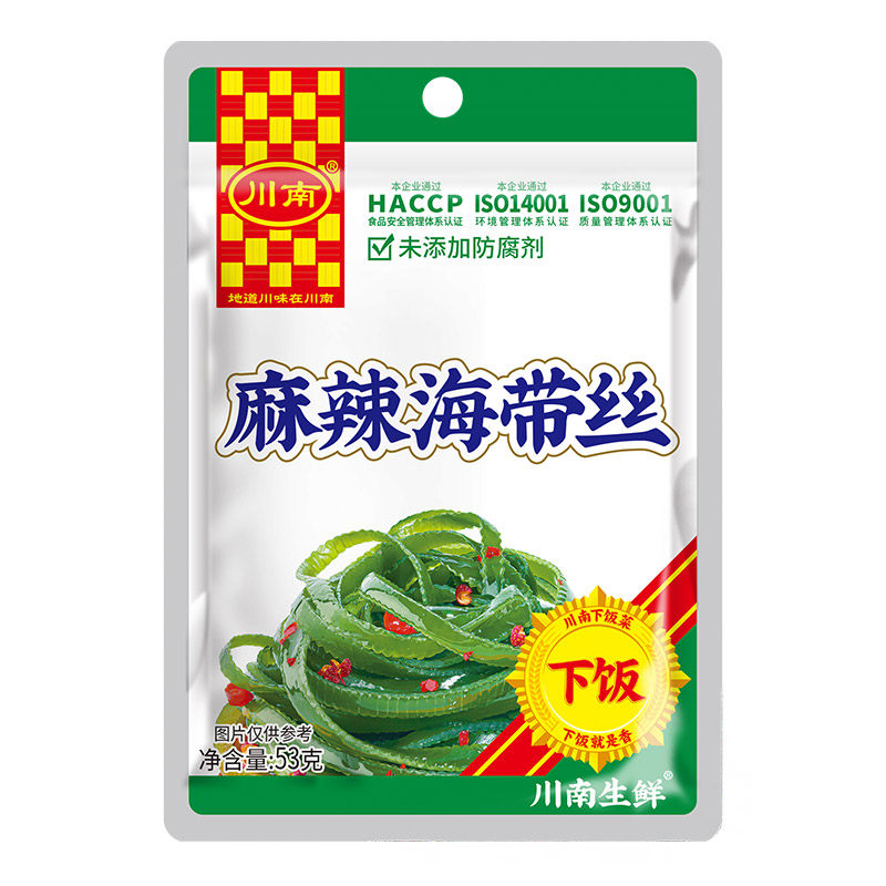川南麻辣海带丝榨菜53g/袋香辣下饭菜袋装小零食开味菜小咸菜酸辣