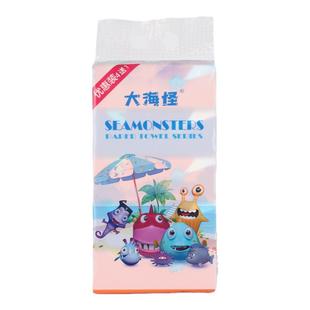 大海怪莞众纸巾5包装加厚400张5连包80抽干湿两用抽纸5层原生木浆