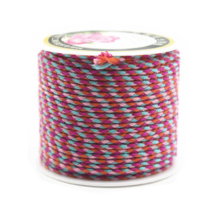 网红同款2mm花线藏式手搓棉线文玩佛珠线编织绳流苏穗子线串珠线