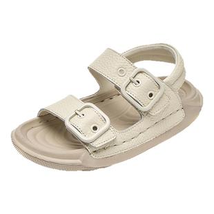 真皮男童凉鞋2025年夏季儿童防水沙滩鞋软底防滑露趾女童夏天鞋子