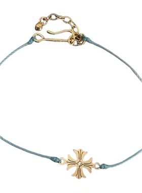 hellojune 金色十字蓝色手绳