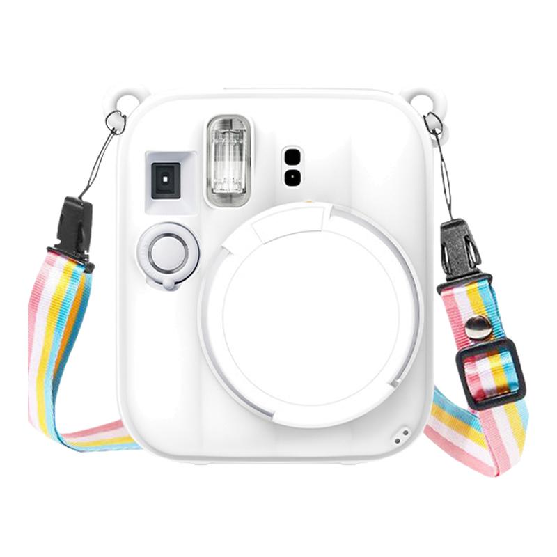 适用拍立得mini13硅胶套适用于富士instax mini13保护套迷你13纯色外壳硬壳相机挂链配件