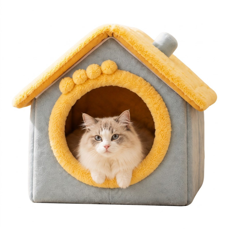 可拆洗封闭加厚保暖猫狗窝