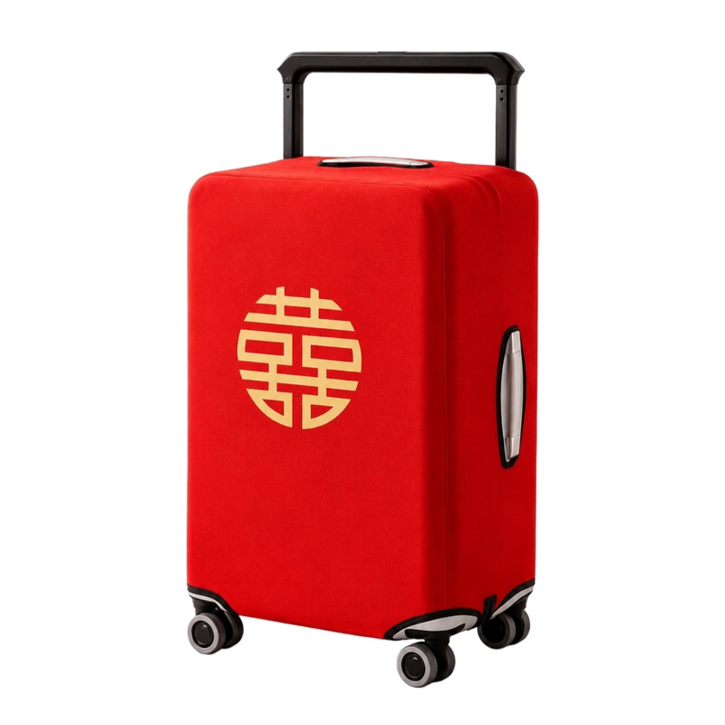 烫金加厚红色弹力行李箱保护罩
