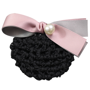 头花女职业护士发网空姐服务员盘发网兜蝴蝶结发夹珍珠头饰发饰