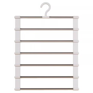 不锈钢裤挂裤夹多层无痕收纳挂裤子架多功能裤架云梯挂裤折叠裤架