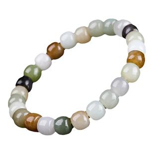 七彩云南天然和田玉手串珠串多宝玉手串单圈男女款玉手链手饰礼物