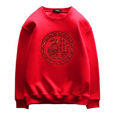 福蛇刺绣中国潮卫衣男女同款