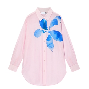 【Lacroix设计师联名】Desigual26春夏廓形花卉印花粉色女式衬衫