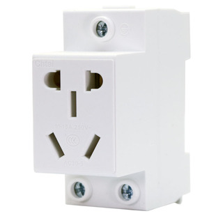 人民电气 AC30多功能模数化插座 3孔三插10A-16A配电箱导轨式插座