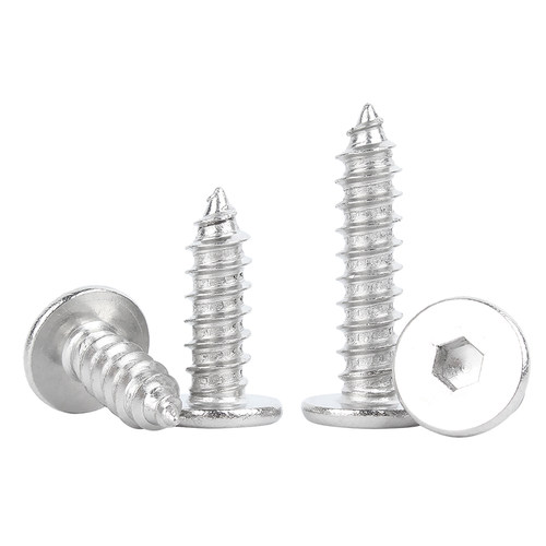 304不锈钢扁平头内六角自攻螺丝薄头家具螺钉自攻丝木螺丝钉M2-M8