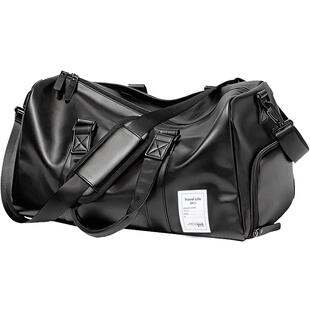 slazenger大容量旅行包皮单肩斜挎包男运动健身包干湿分离行李包