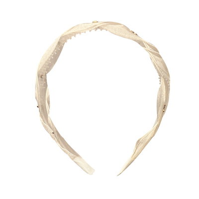 高级感气质爱心网纱珍珠发箍