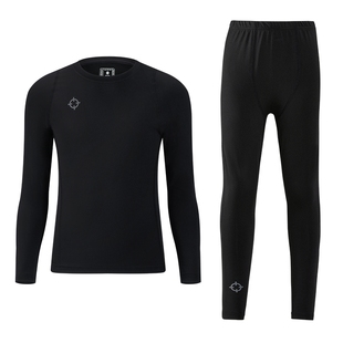 准者儿童紧身衣训练服篮球运动打底衫足球速干男女孩健身加绒套装