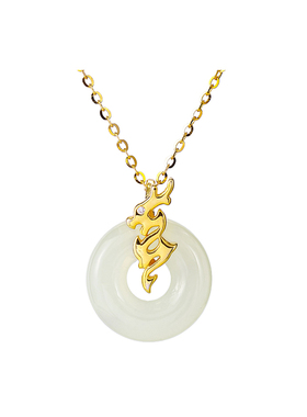 天然和田玉平安扣项链女款